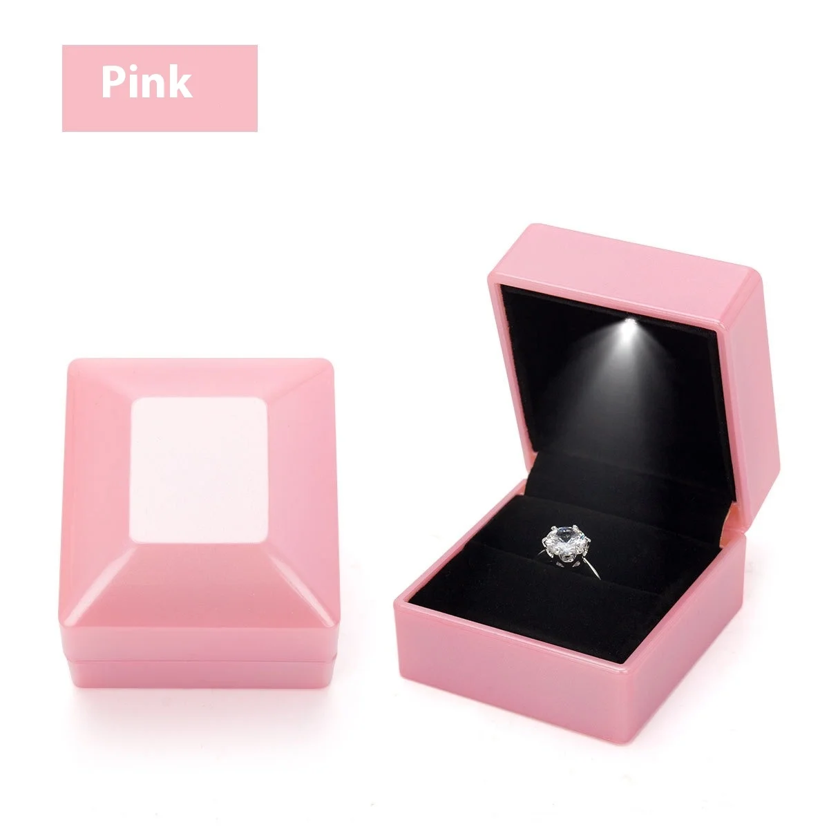Luxury LED Jewelry Box Bracelet/Necklace Case Free Custom Logo Lighted Ring Gift Packaging with Hidden Light,Multi-Use Organizer