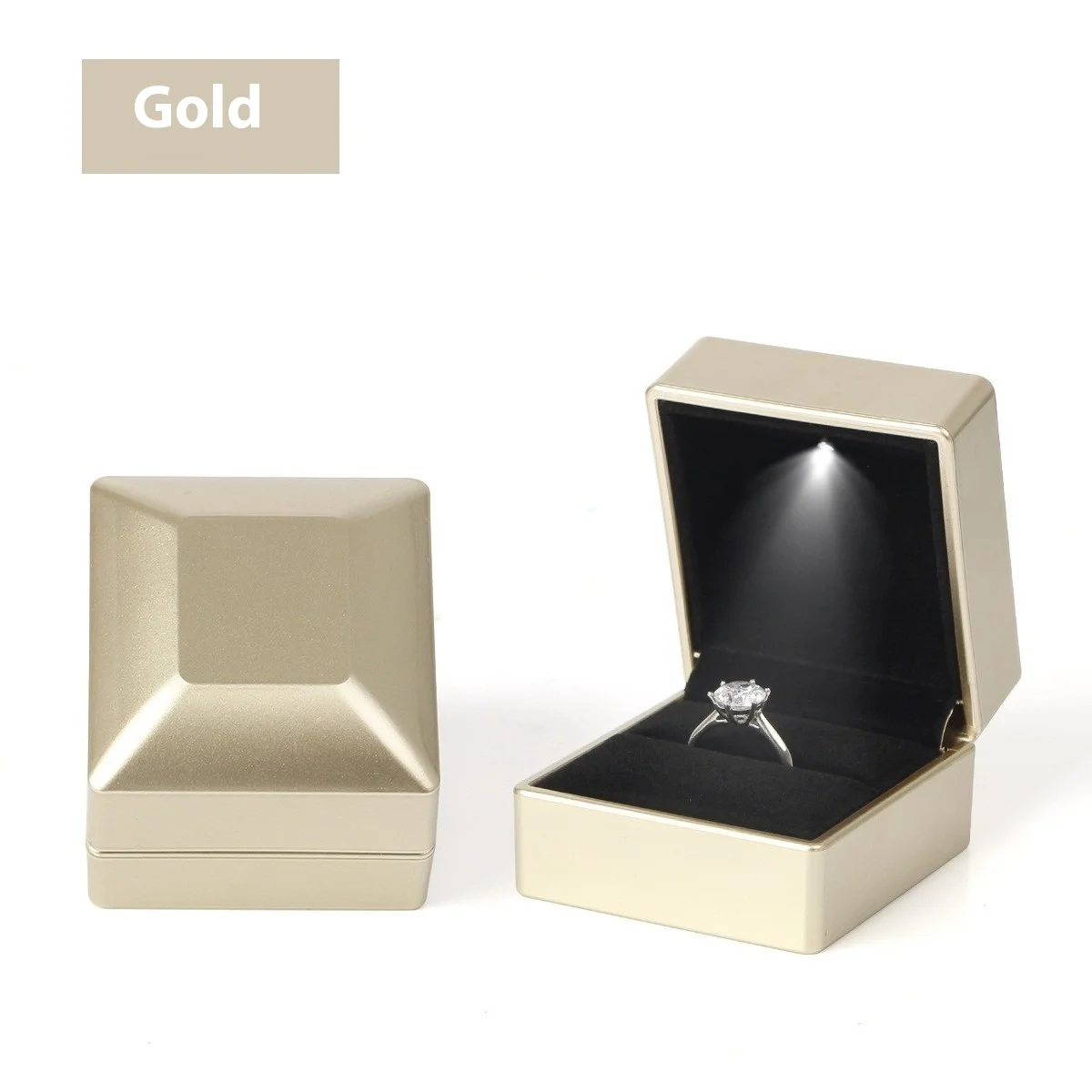 Luxury LED Jewelry Box Bracelet/Necklace Case Free Custom Logo Lighted Ring Gift Packaging with Hidden Light,Multi-Use Organizer