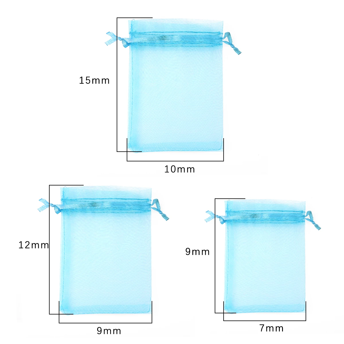 50 Pcs/Lot 7x9/9x12/10x15cm Colorful Jewelry Bags Organza Jewelry Packaging Bags Wedding Gift Storage Drawstring Bags