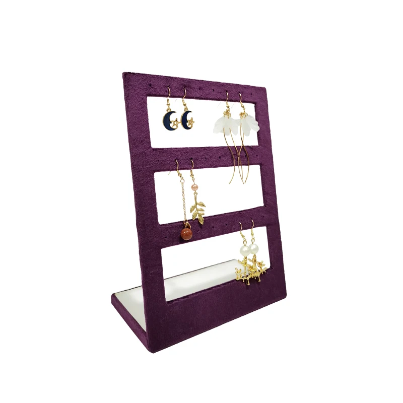 Noble Velvet Cloth Jewelry Display Stand Deep Purple Necklace Ring Jewelry Counter High End Display Props Storage Of Jewelry