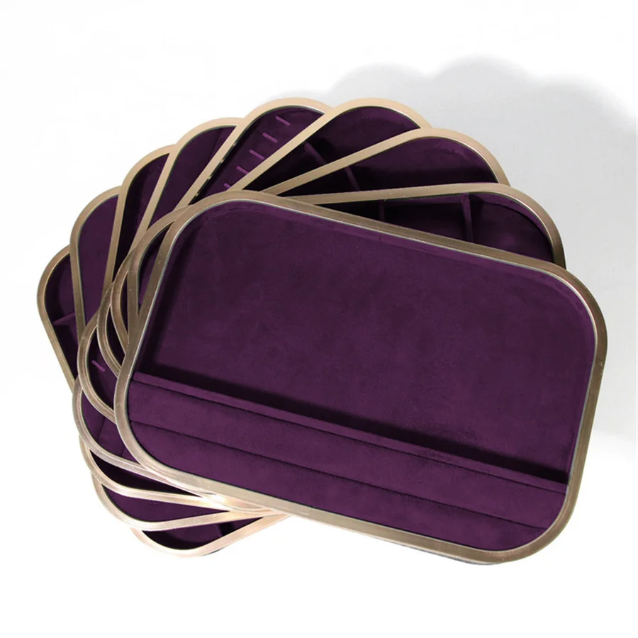 Noble Velvet Cloth Jewelry Display Stand Deep Purple Necklace Ring Jewelry Counter High End Display Props Storage Of Jewelry