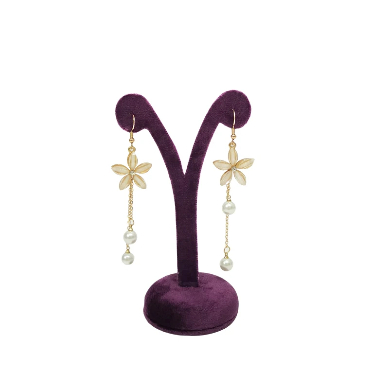 Noble Velvet Cloth Jewelry Display Stand Deep Purple Necklace Ring Jewelry Counter High End Display Props Storage Of Jewelry