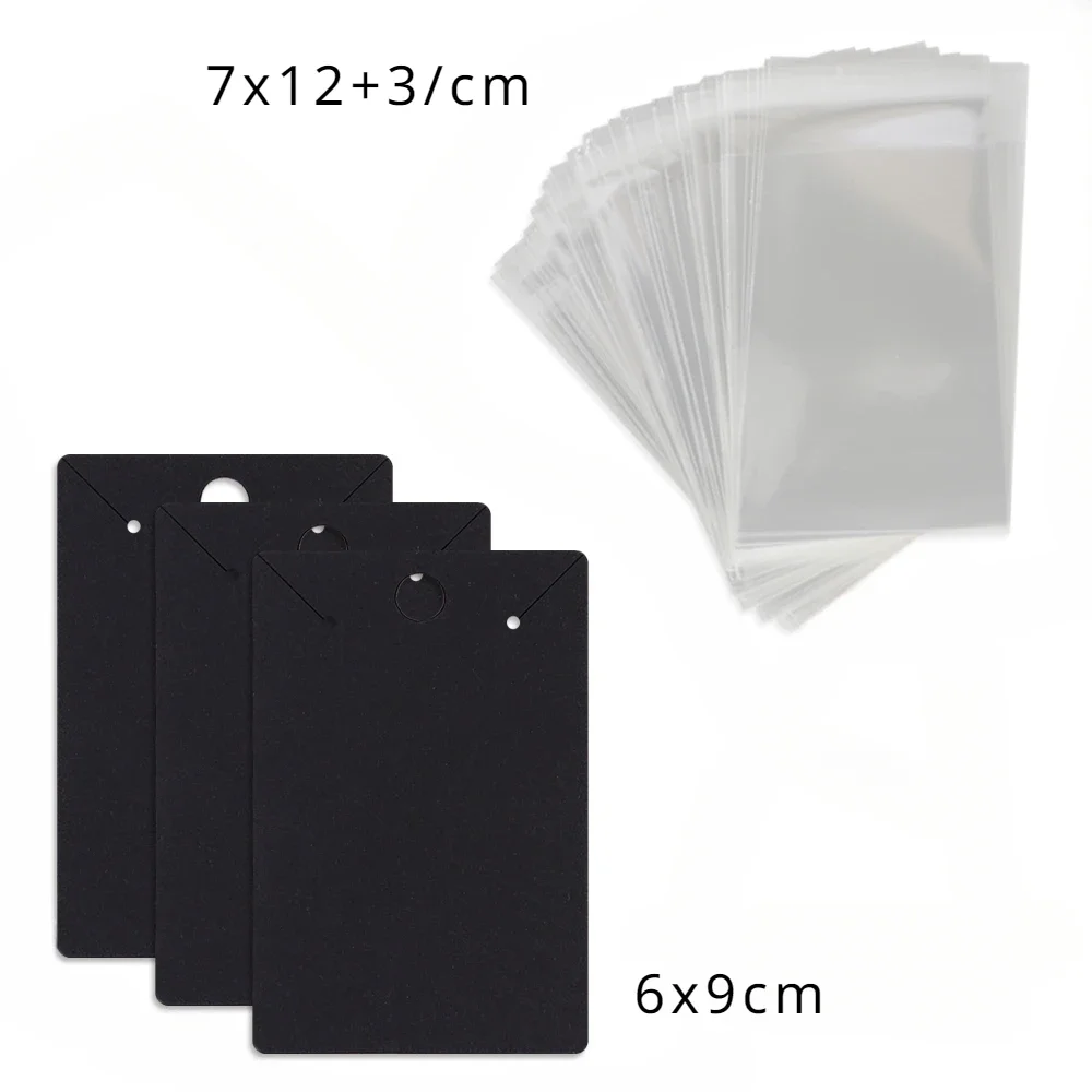 50Pcs 6x9cm Hangable Necklace Earrings Jewelry Display Paper Card With Or Without Bags Wholesale Packaging Personalized Service