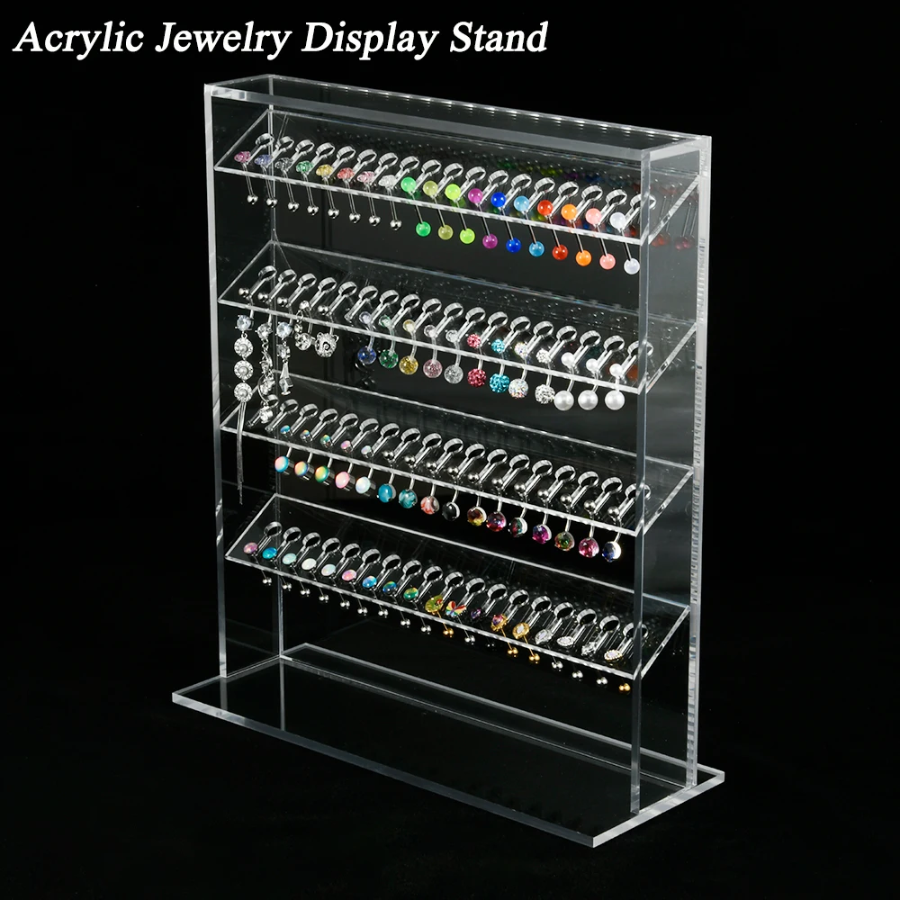 Multi-Function Holder Display Acrylic Stand Seller Piercing Jewelry Display Organizer Shelf Multi Earring Storage Rack