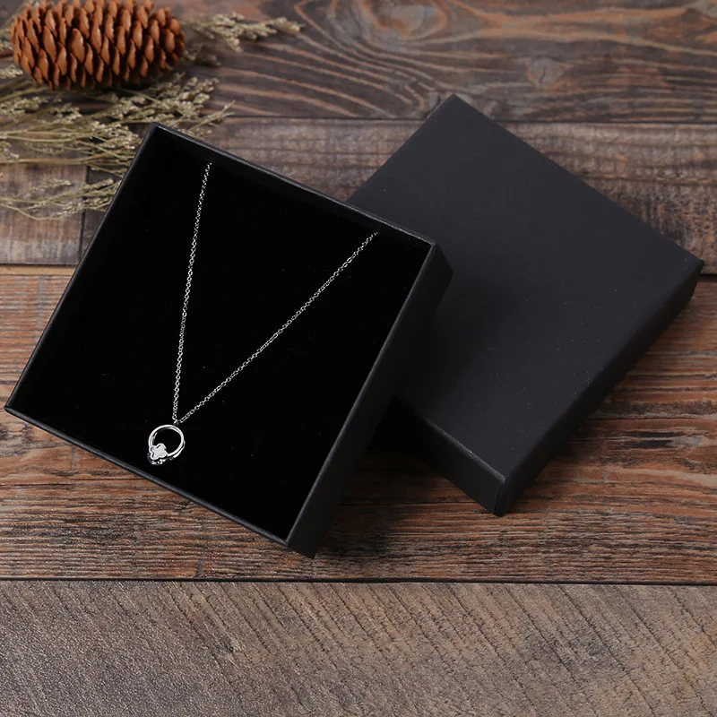 New Arrive 12Pcs Black Kraft Paper Jewelry Box Bracelet Bangles Necklaces Rings Box Gift Jewelry Box Storage Case