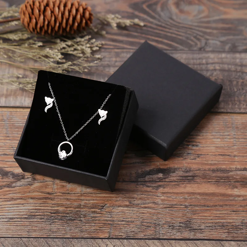 New Arrive 12Pcs Black Kraft Paper Jewelry Box Bracelet Bangles Necklaces Rings Box Gift Jewelry Box Storage Case