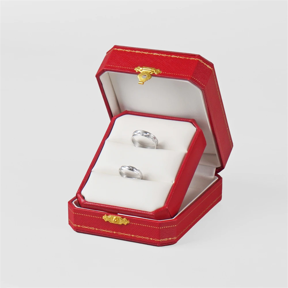 Free Custom Logo European Jewelry Box Proposal Ring/Necklace/Bracelet Organizer,Luxury Velvet-Lined Storage Case for Engagement