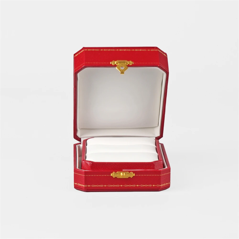 Free Custom Logo European Jewelry Box Proposal Ring/Necklace/Bracelet Organizer,Luxury Velvet-Lined Storage Case for Engagement