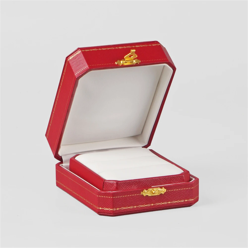 Free Custom Logo European Jewelry Box Proposal Ring/Necklace/Bracelet Organizer,Luxury Velvet-Lined Storage Case for Engagement