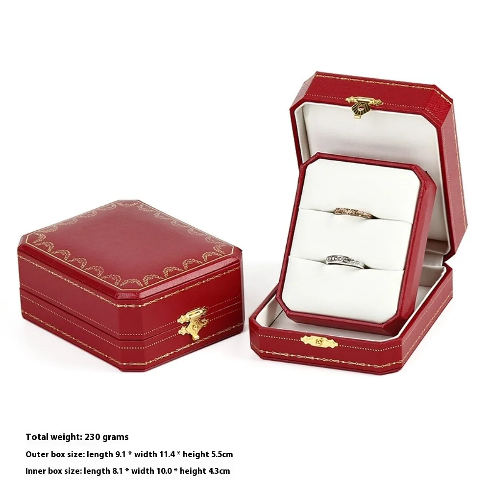 Free Custom Logo European Jewelry Box Proposal Ring/Necklace/Bracelet Organizer,Luxury Velvet-Lined Storage Case for Engagement