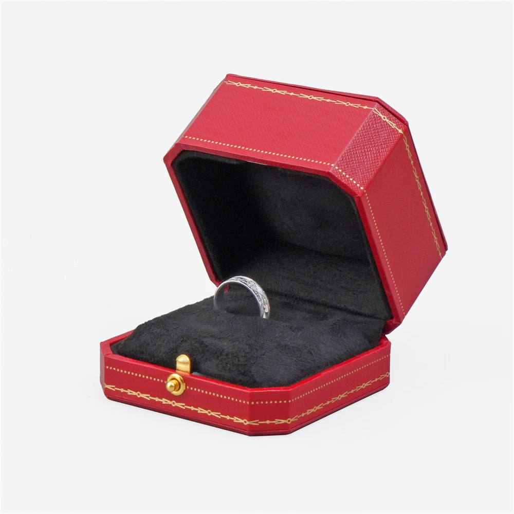 Free Custom Logo European Jewelry Box Proposal Ring/Necklace/Bracelet Organizer,Luxury Velvet-Lined Storage Case for Engagement