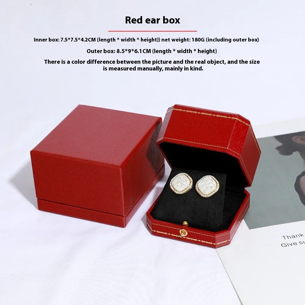 Free Custom Logo European Jewelry Box Proposal Ring/Necklace/Bracelet Organizer,Luxury Velvet-Lined Storage Case for Engagement