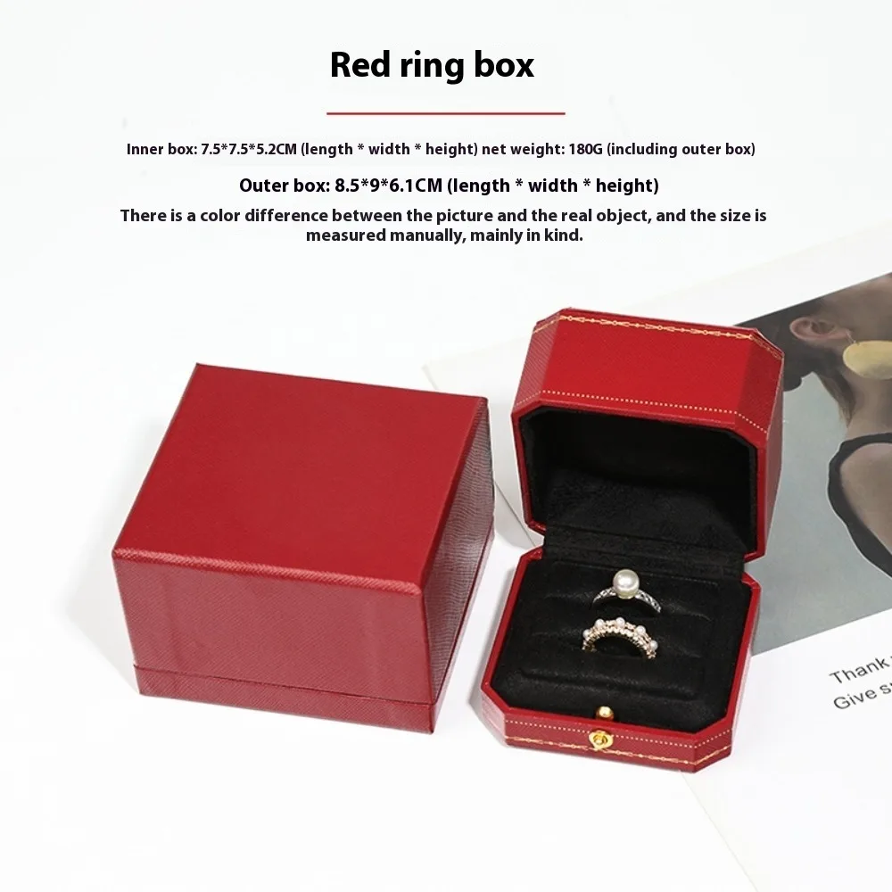 Free Custom Logo European Jewelry Box Proposal Ring/Necklace/Bracelet Organizer,Luxury Velvet-Lined Storage Case for Engagement