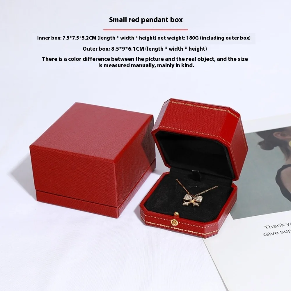 Free Custom Logo European Jewelry Box Proposal Ring/Necklace/Bracelet Organizer,Luxury Velvet-Lined Storage Case for Engagement