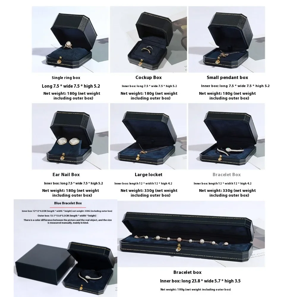 Free Custom Logo European Jewelry Box Proposal Ring/Necklace/Bracelet Organizer,Luxury Velvet-Lined Storage Case for Engagement
