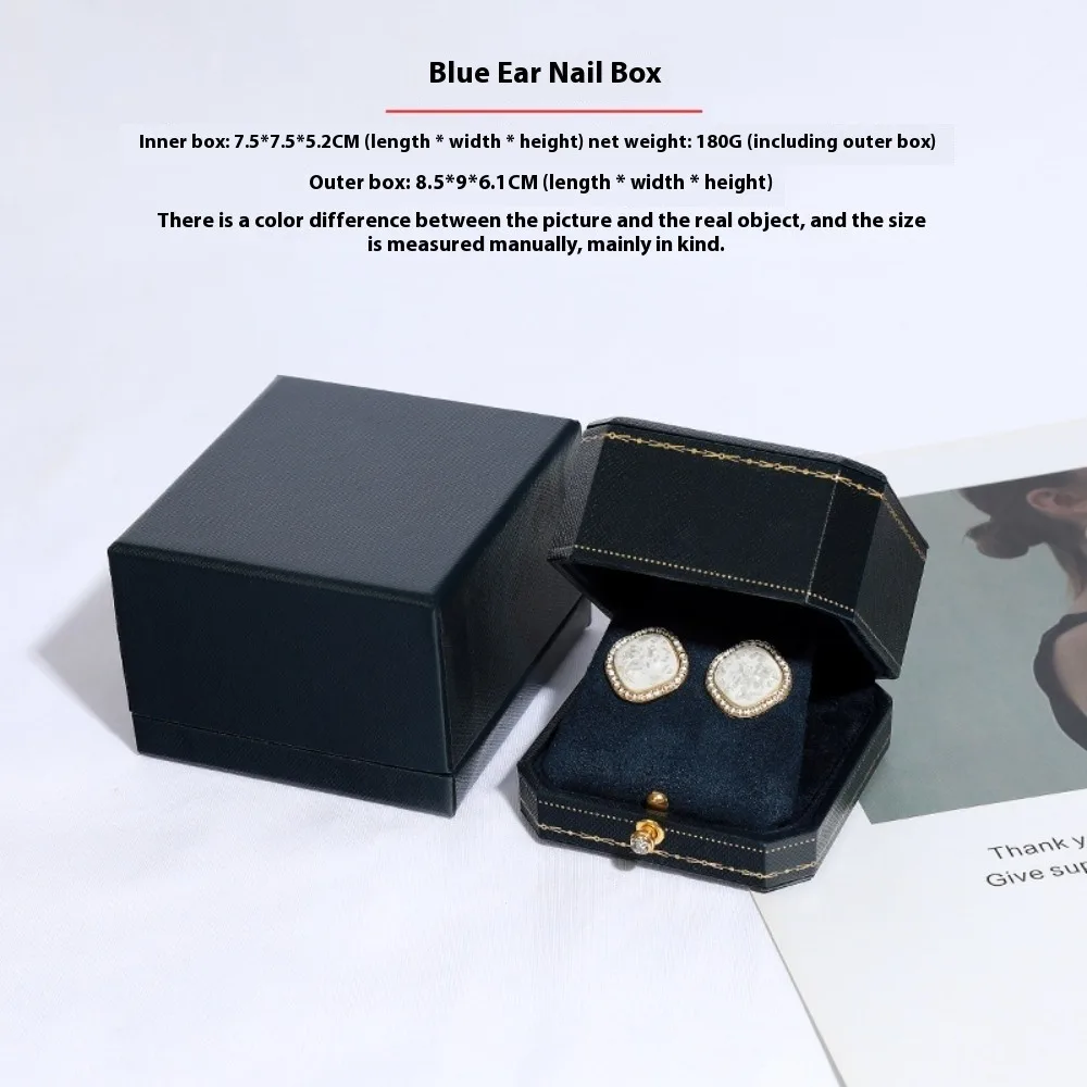 Free Custom Logo European Jewelry Box Proposal Ring/Necklace/Bracelet Organizer,Luxury Velvet-Lined Storage Case for Engagement