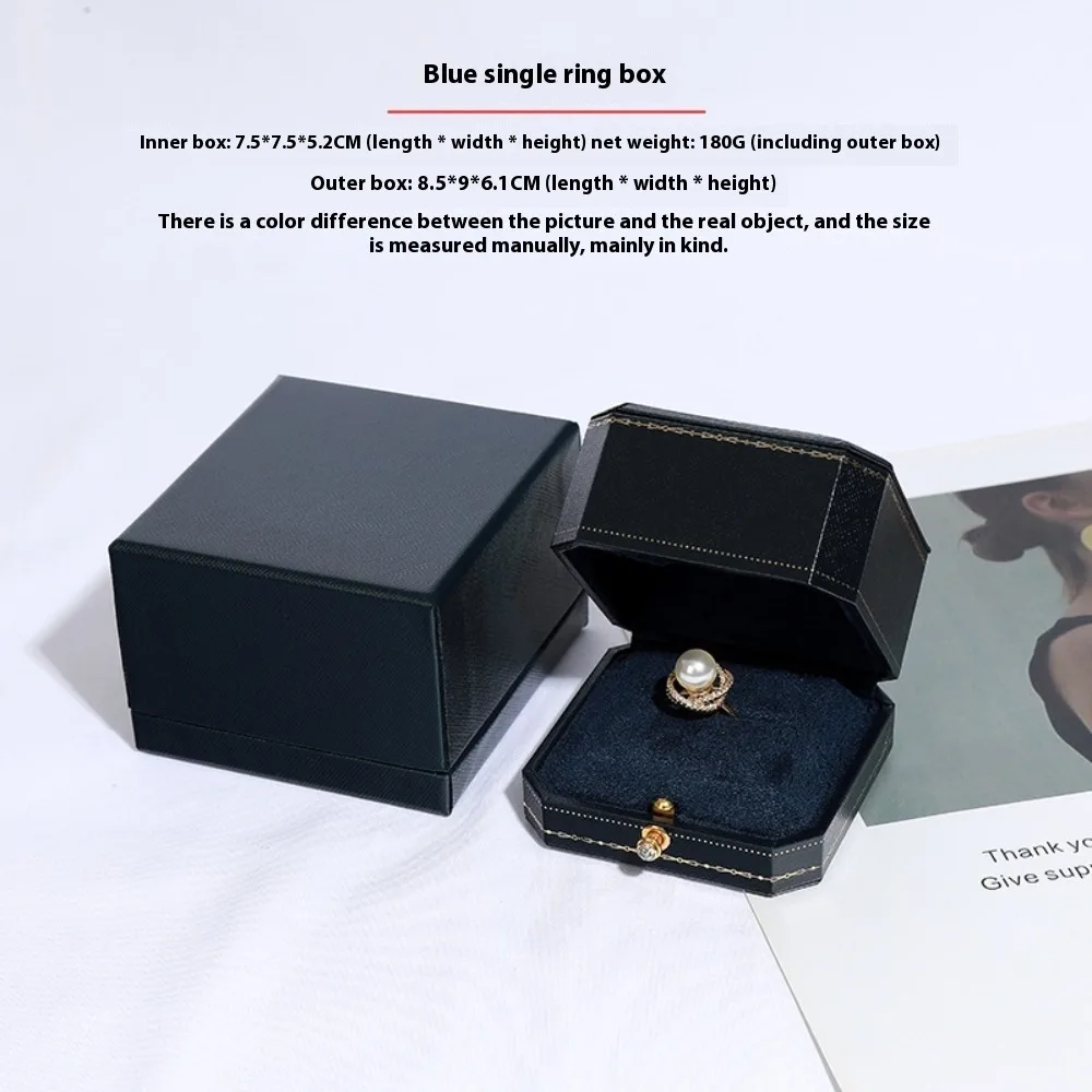 Free Custom Logo European Jewelry Box Proposal Ring/Necklace/Bracelet Organizer,Luxury Velvet-Lined Storage Case for Engagement