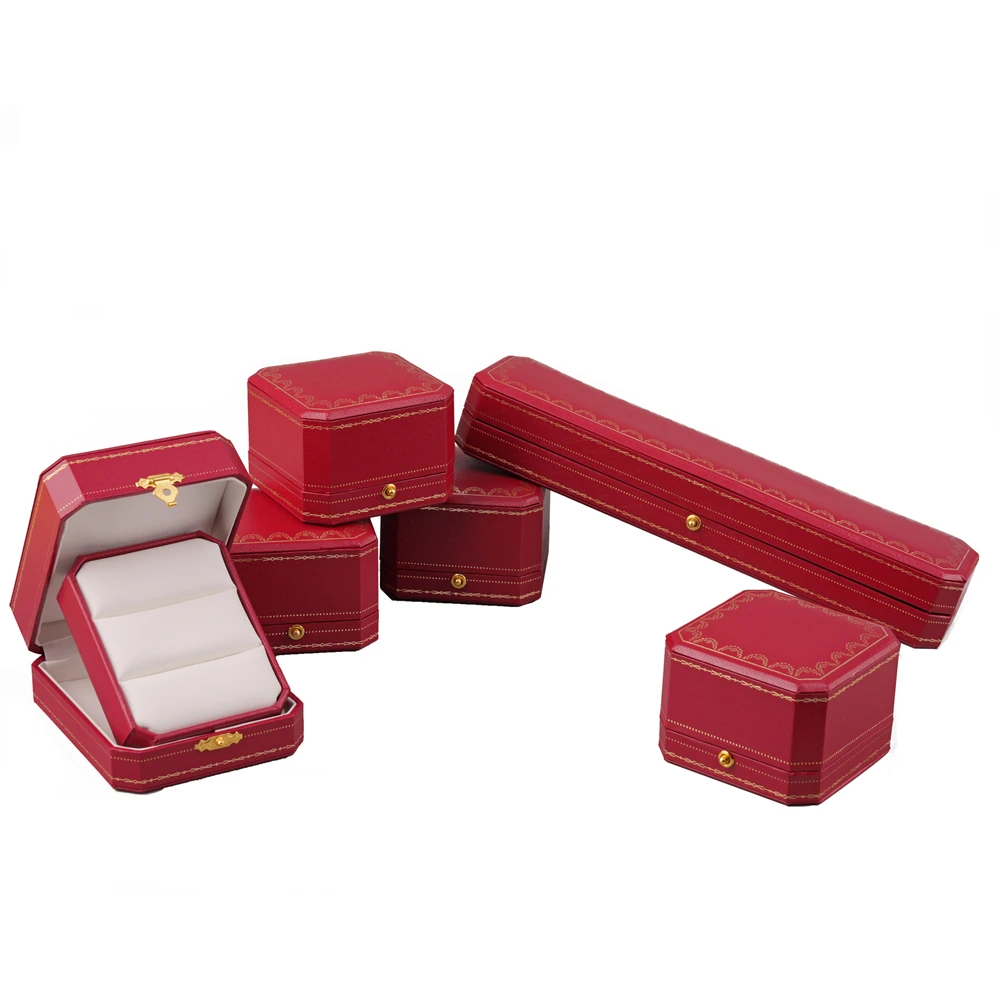 Free Custom Logo European Jewelry Box Proposal Ring/Necklace/Bracelet Organizer,Luxury Velvet-Lined Storage Case for Engagement