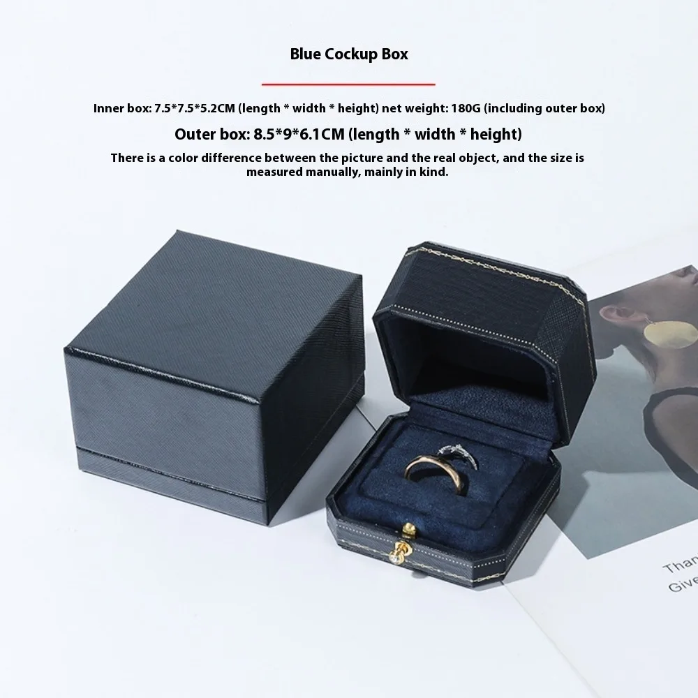 Free Custom Logo European Jewelry Box Proposal Ring/Necklace/Bracelet Organizer,Luxury Velvet-Lined Storage Case for Engagement