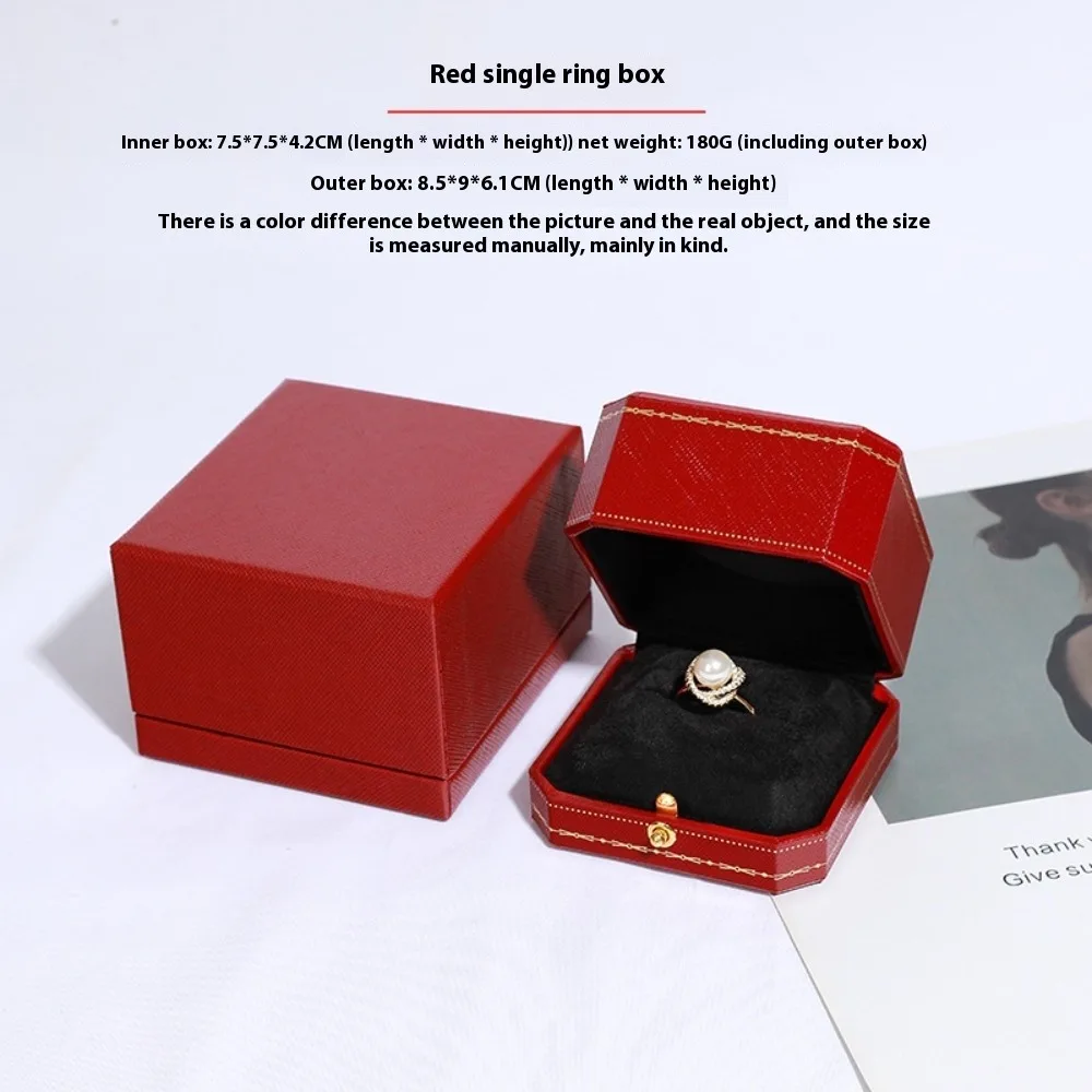 Free Custom Logo European Jewelry Box Proposal Ring/Necklace/Bracelet Organizer,Luxury Velvet-Lined Storage Case for Engagement