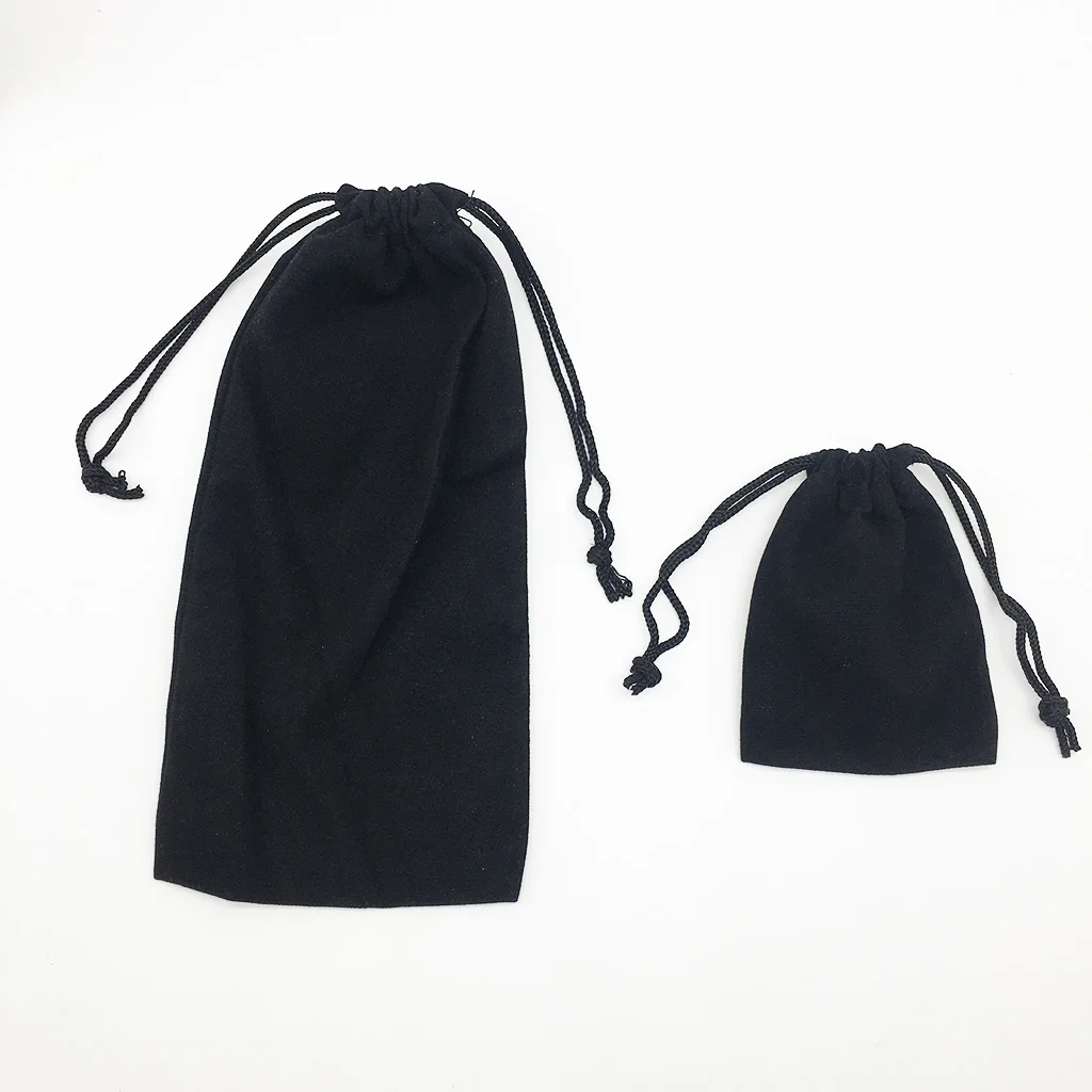 100PCS /Lot Black Velvet Jewellry Bag Christmas Gift Bags Various Sizes Packaging Display Wedding 9x12 10x15 10x20cm