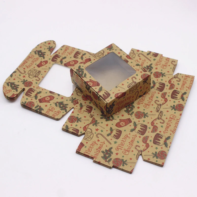 10Pcs Paper Gifts Package Box 7.5x7.5x3cm White DIY Christmas Window Candy Wedding Favors Jewelry Party Suppiles Wrapping Box