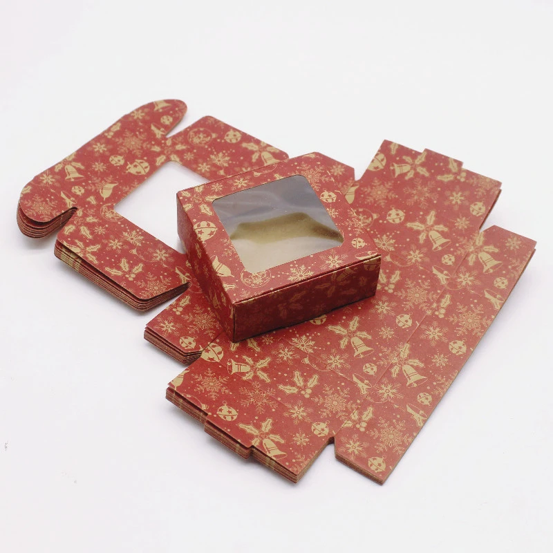 10Pcs Paper Gifts Package Box 7.5x7.5x3cm White DIY Christmas Window Candy Wedding Favors Jewelry Party Suppiles Wrapping Box