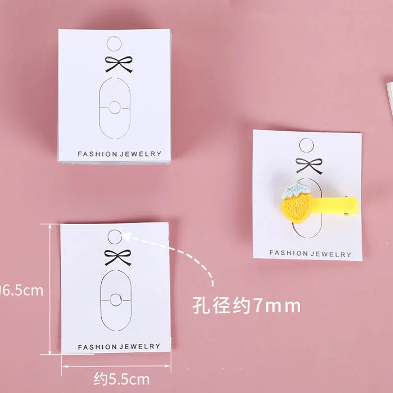 50pcs Cute Girls Hairclips Hairpin Display Cards Rabbit Pattern Tag for DIY Hair Jewelry Display Packaging Card Retail Tag