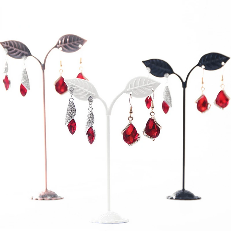 3Pcs/Lot Jewelry Display Metal Earring Holder Display White/Brown/Black/Silver Crystal Jewelry Earring Display Stand