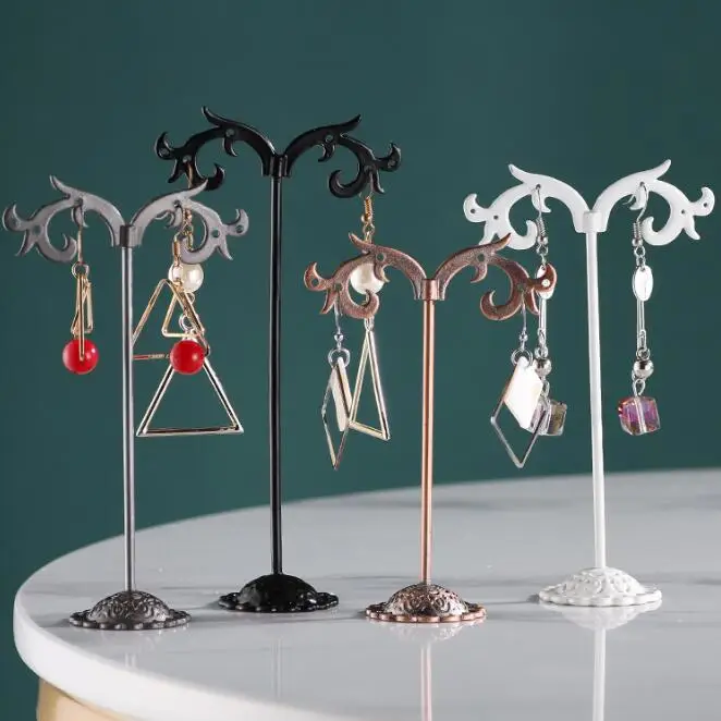 3Pcs/Lot Jewelry Display Metal Earring Holder Display White/Brown/Black/Silver Crystal Jewelry Earring Display Stand