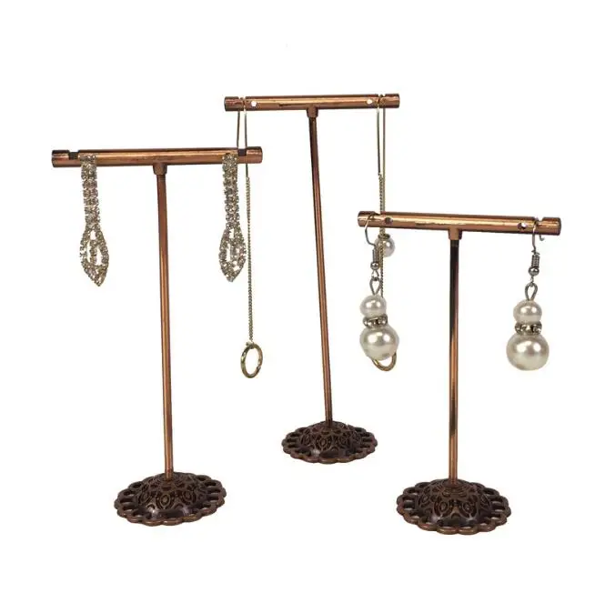 3Pcs/Lot Jewelry Display Metal Earring Holder Display White/Brown/Black/Silver Crystal Jewelry Earring Display Stand