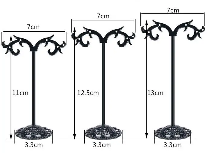 3Pcs/Lot Jewelry Display Metal Earring Holder Display White/Brown/Black/Silver Crystal Jewelry Earring Display Stand