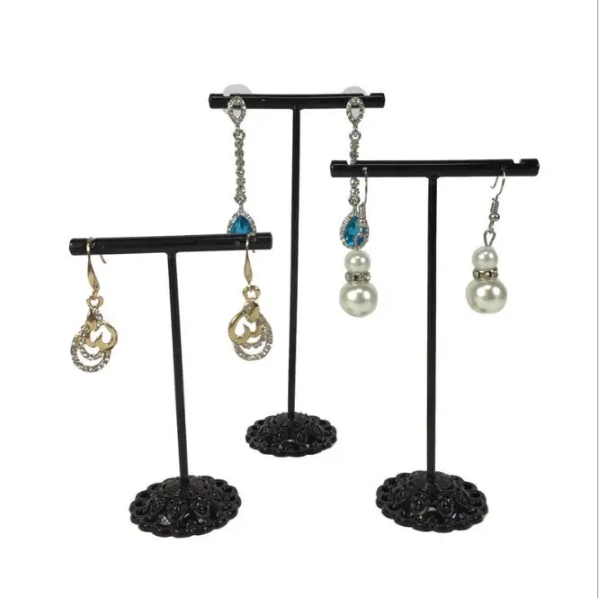 3Pcs/Lot Jewelry Display Metal Earring Holder Display White/Brown/Black/Silver Crystal Jewelry Earring Display Stand