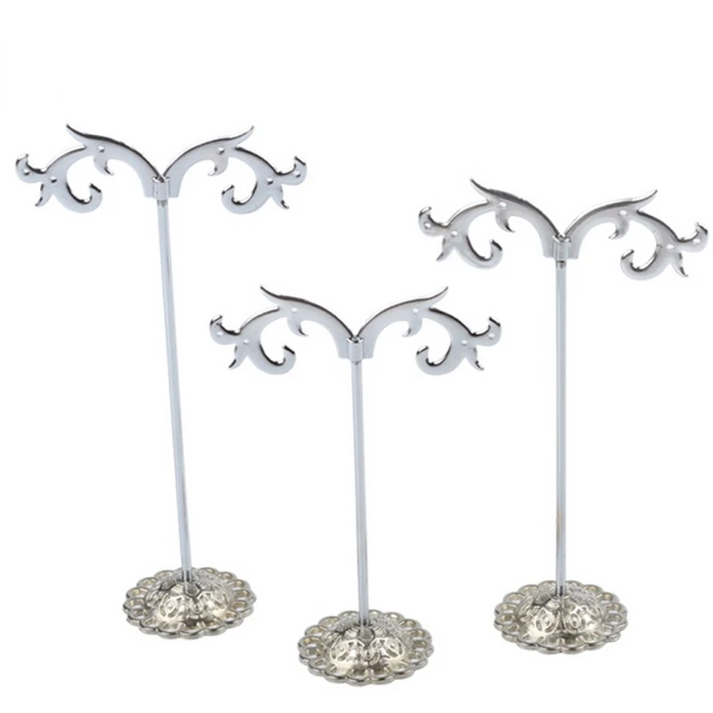 3Pcs/Lot Jewelry Display Metal Earring Holder Display White/Brown/Black/Silver Crystal Jewelry Earring Display Stand