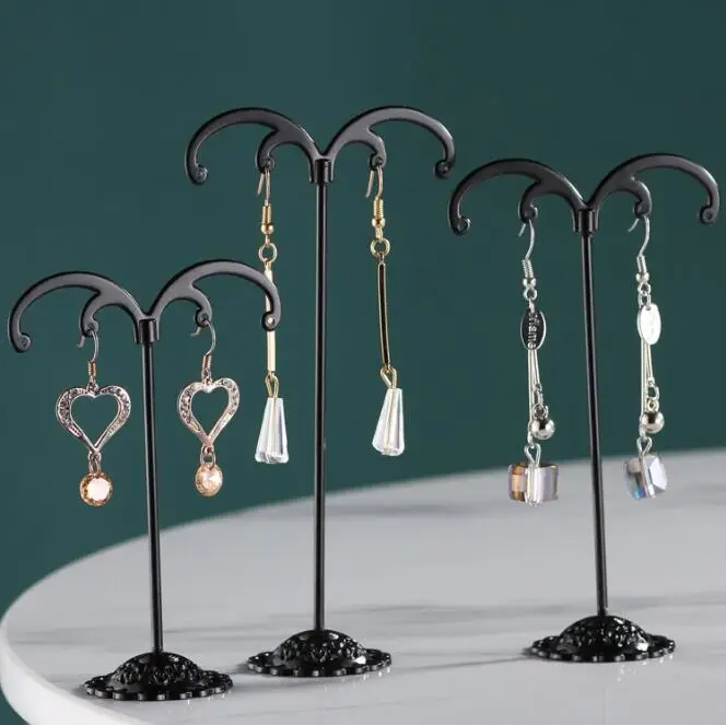 3Pcs/Lot Jewelry Display Metal Earring Holder Display White/Brown/Black/Silver Crystal Jewelry Earring Display Stand