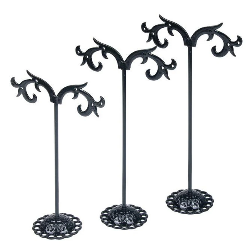 3Pcs/Lot Jewelry Display Metal Earring Holder Display White/Brown/Black/Silver Crystal Jewelry Earring Display Stand