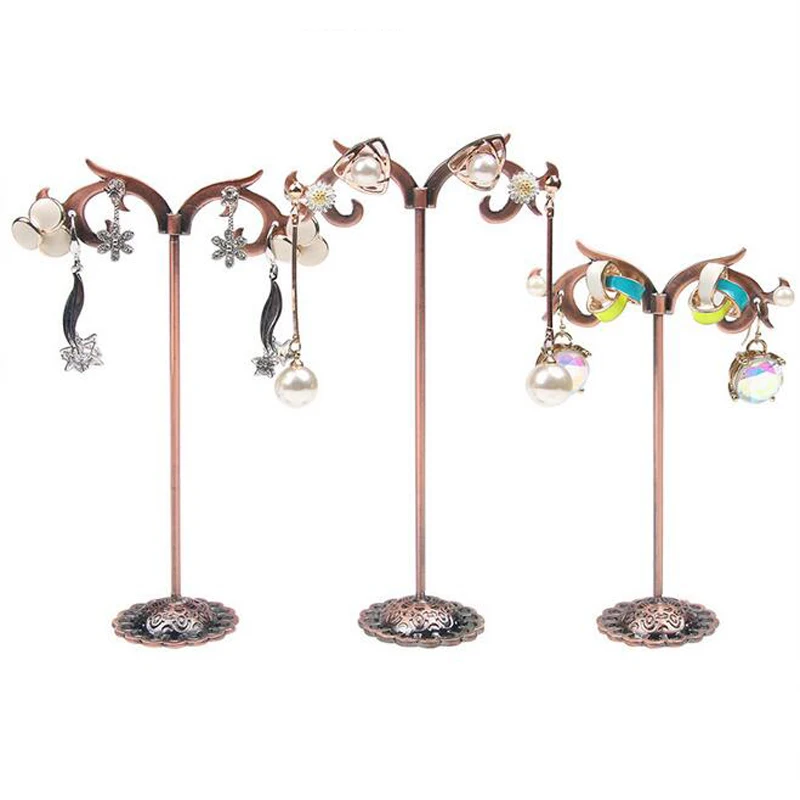 3Pcs/Lot Jewelry Display Metal Earring Holder Display White/Brown/Black/Silver Crystal Jewelry Earring Display Stand