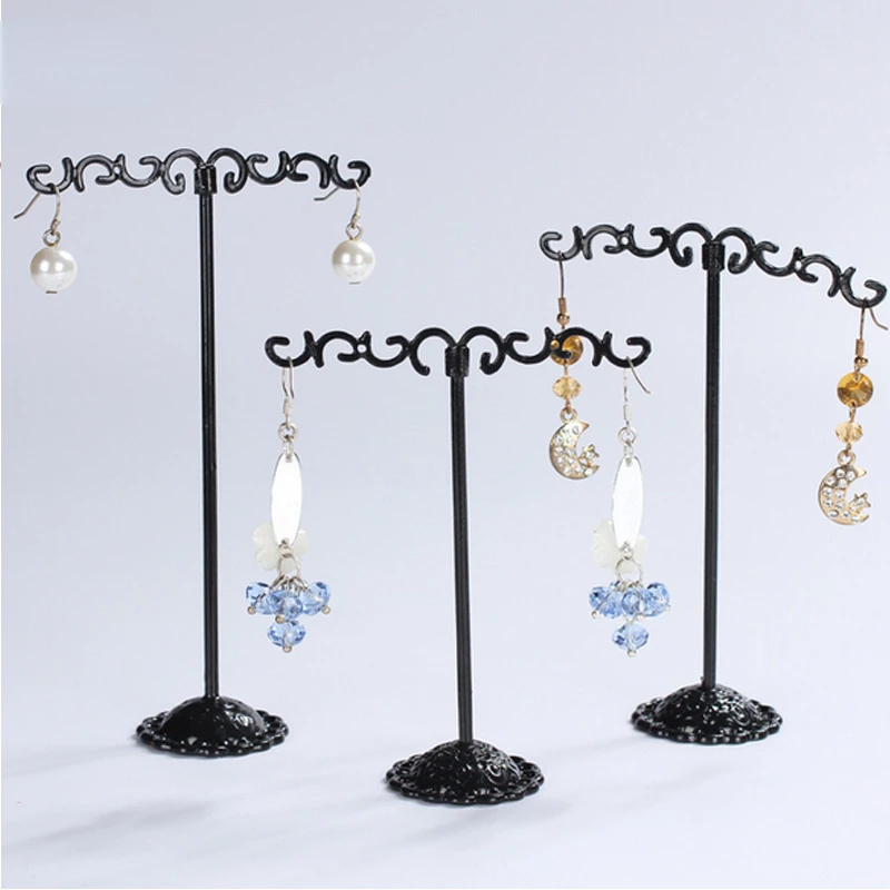 3Pcs/Lot Jewelry Display Metal Earring Holder Display White/Brown/Black/Silver Crystal Jewelry Earring Display Stand