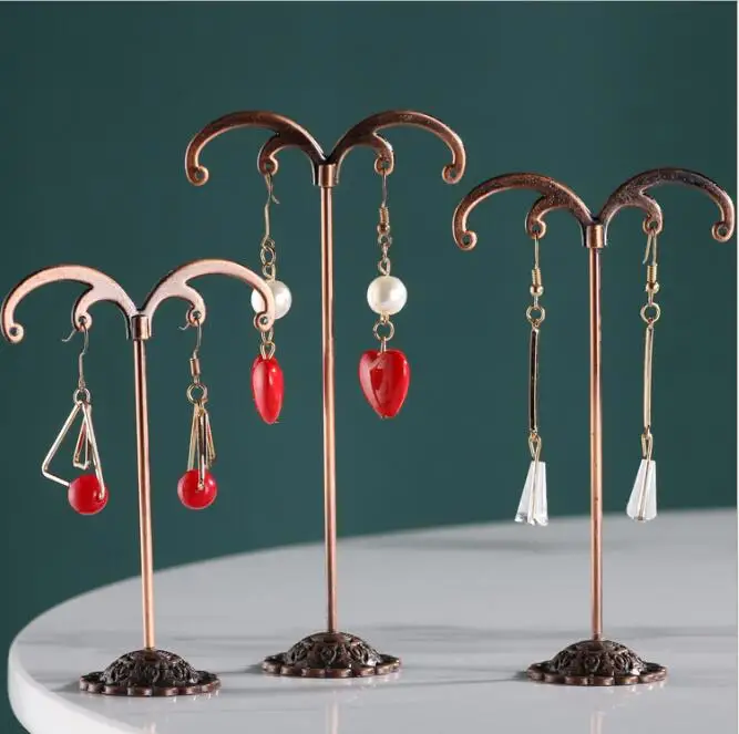 3Pcs/Lot Jewelry Display Metal Earring Holder Display White/Brown/Black/Silver Crystal Jewelry Earring Display Stand