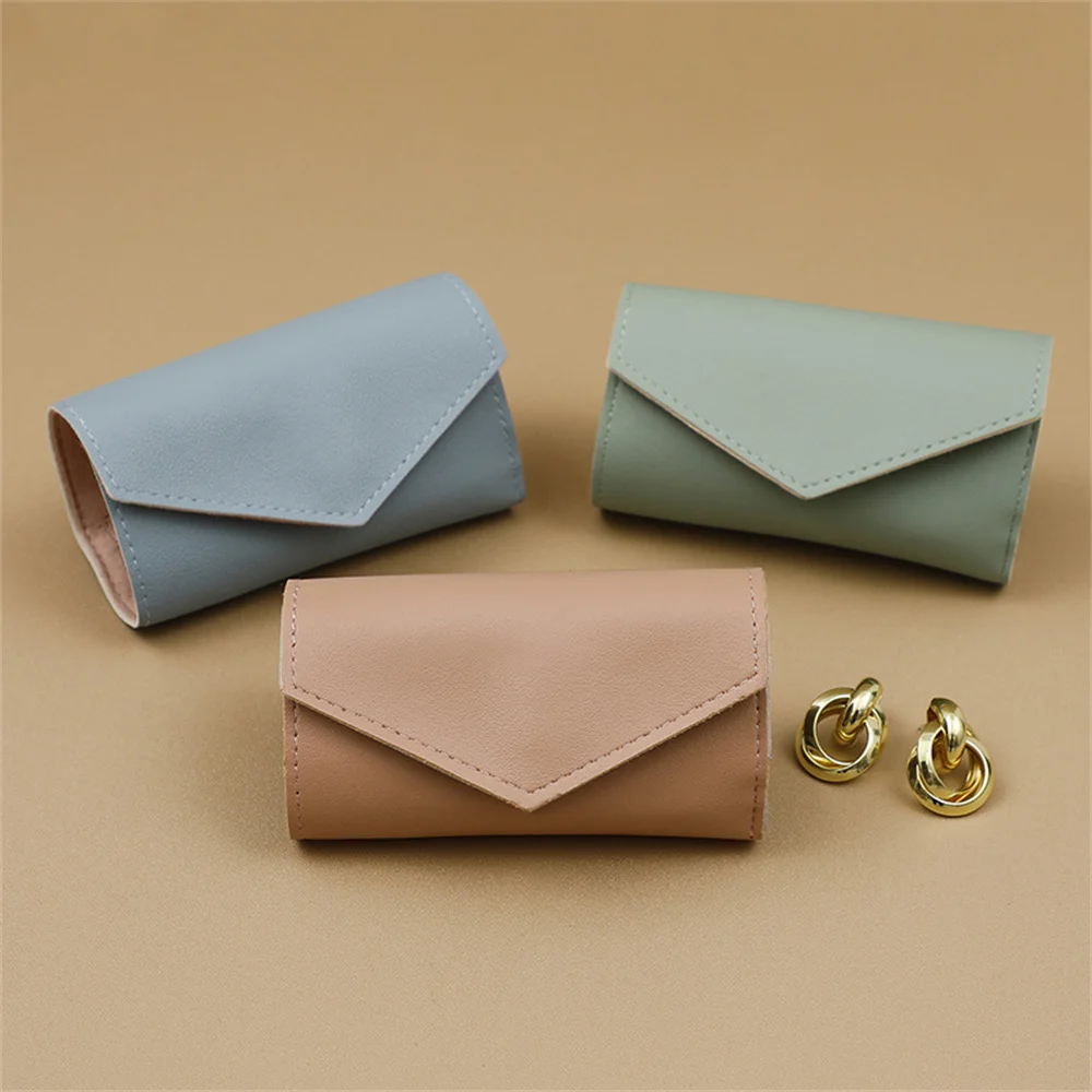 Portable Jewelry Organizer Bag for Women Travel Multi-functional Earrings Ring Necklace Storage Bag PU Creative Jewelry Roll