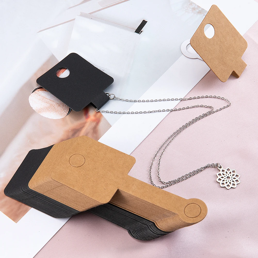 50pcs Adhesive Flodable Display Card Necklace Bracelet Jewelry Hanging Price Tag for Small Business Jewelry Display&Packaging