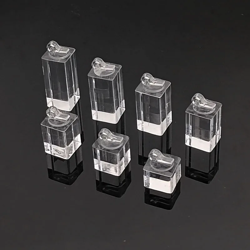 7Pcs Different Height Acrylic Round/Square Finger Ring Jewelry Display Stand Holder Photography Props Showcase Organizer Rack