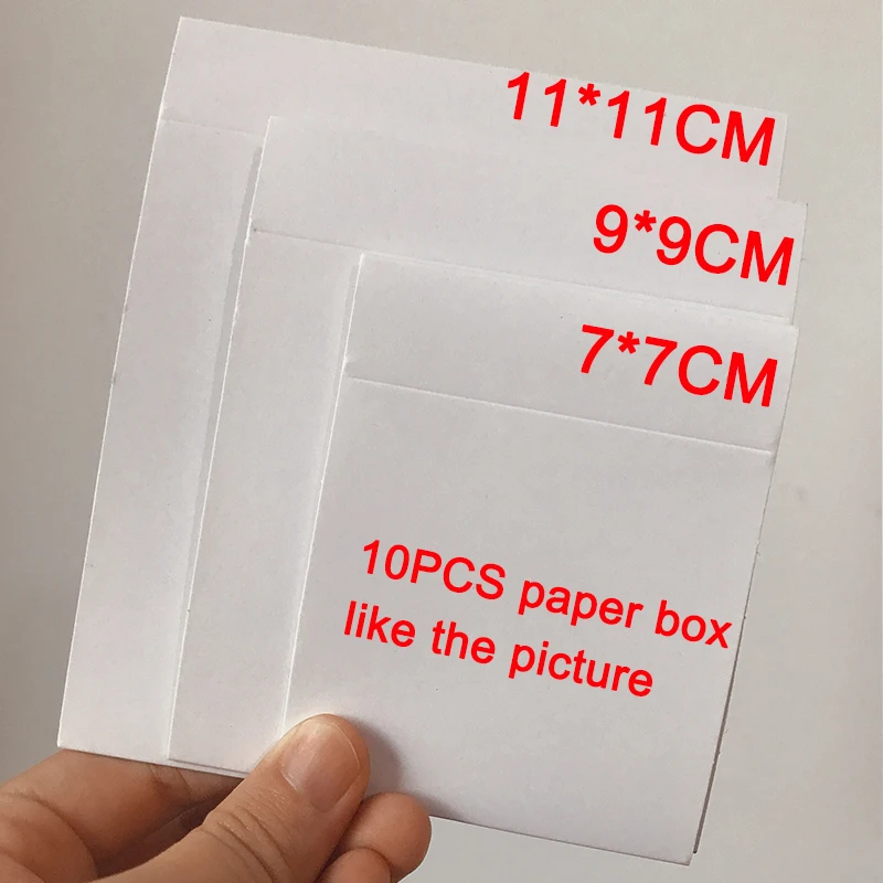 10pcs/lot Coated Paper Jewelry Packaging Black White 9*9 Cm Gift Boxes Outer Package Fit 3D Floating PE Film Display Case Box