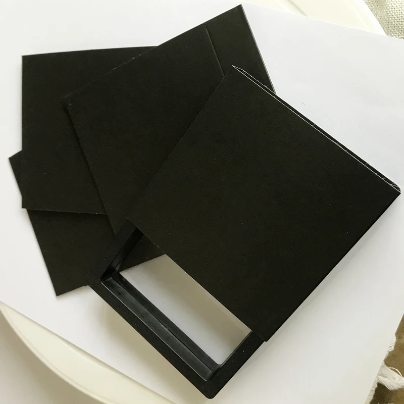10pcs/lot Coated Paper Jewelry Packaging Black White 9*9 Cm Gift Boxes Outer Package Fit 3D Floating PE Film Display Case Box