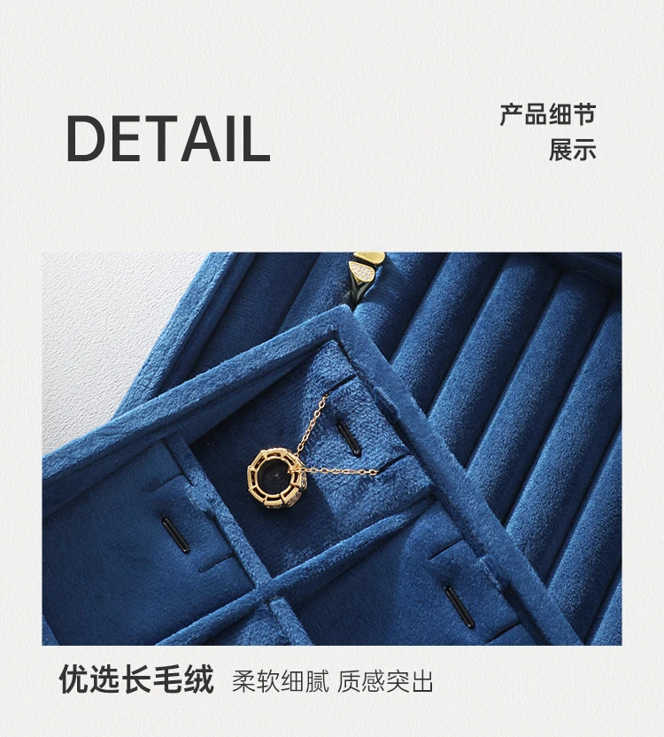 Luxury Custom Jewelry Display Tray Organizer Velvet Lined High-End Storage Showcase for Rings Necklaces Earrings