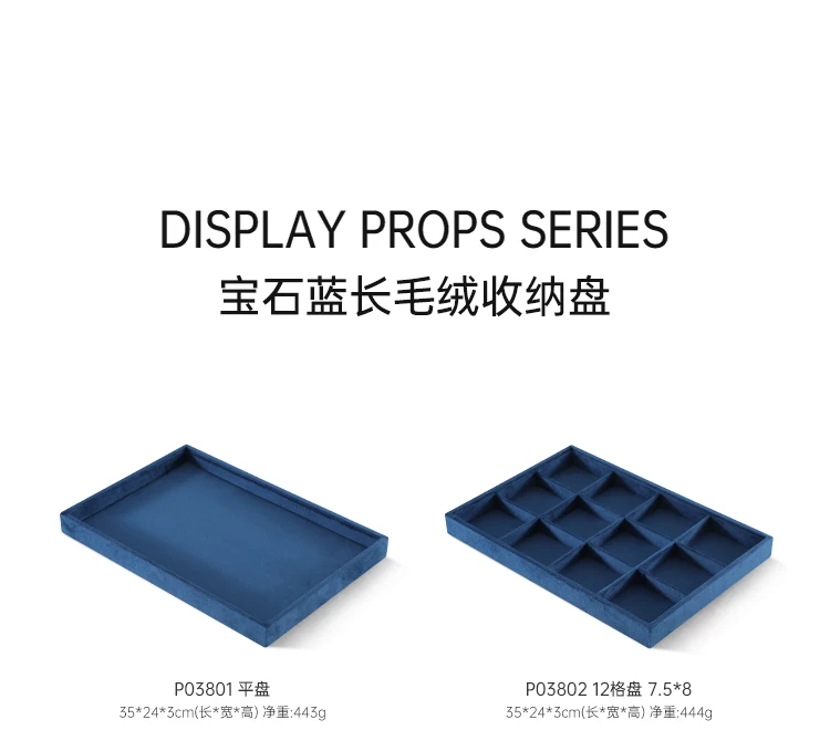 Luxury Custom Jewelry Display Tray Organizer Velvet Lined High-End Storage Showcase for Rings Necklaces Earrings