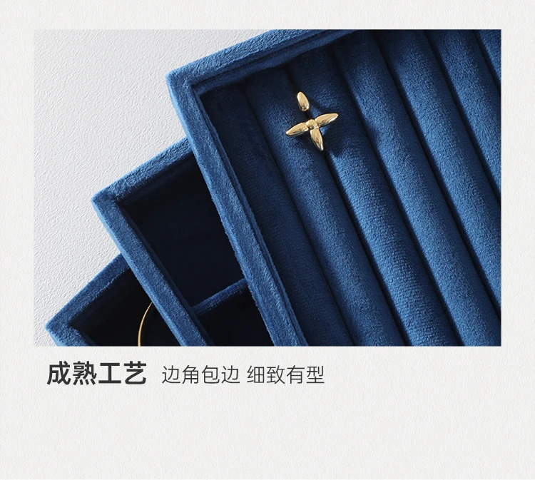 Luxury Custom Jewelry Display Tray Organizer Velvet Lined High-End Storage Showcase for Rings Necklaces Earrings