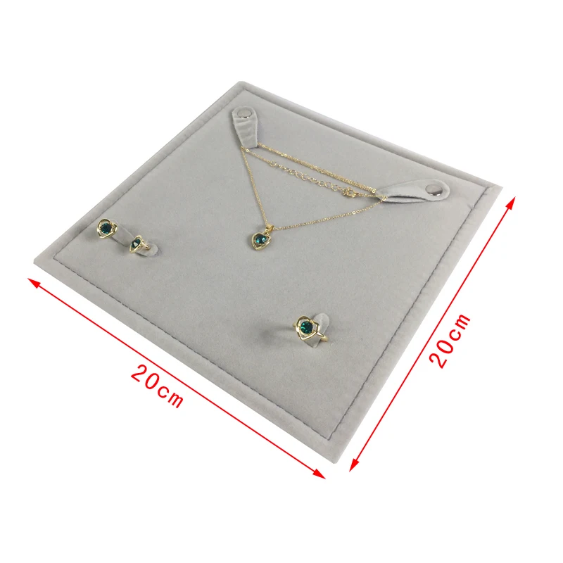 Exhibitor Set Jewelry Storage Bag Pearl Necklace Holder Black Velvet Pouch Square 5 Layers Fine Jewelry Travel Roll Bag for Ring
