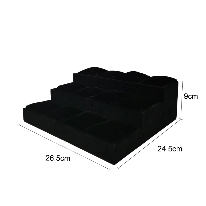 Velvet 3 Tier Bracelet Jewelry Display Tray 9 Grid With Pillow Bangle Necklace Storage Tray Watch Jewelry Organizer Stand Holder