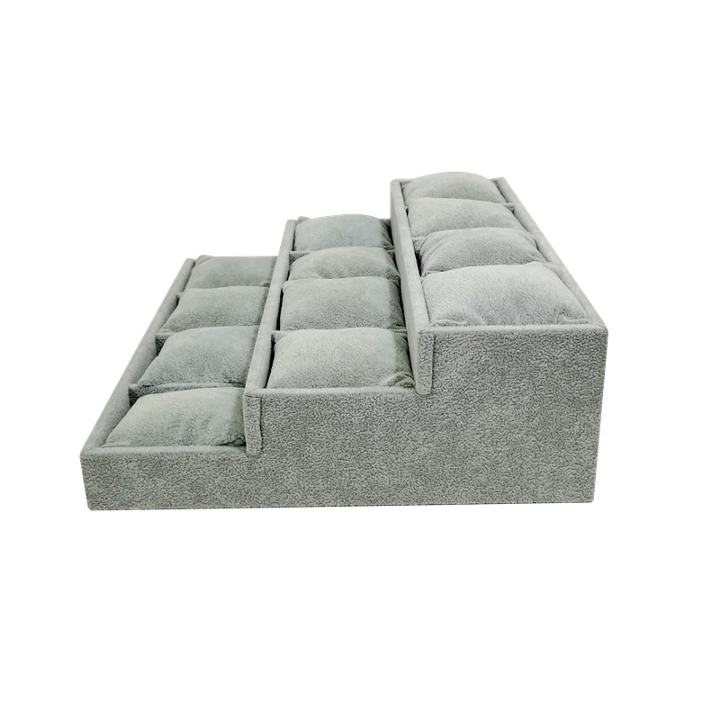 Velvet 3 Tier Bracelet Jewelry Display Tray 9 Grid With Pillow Bangle Necklace Storage Tray Watch Jewelry Organizer Stand Holder